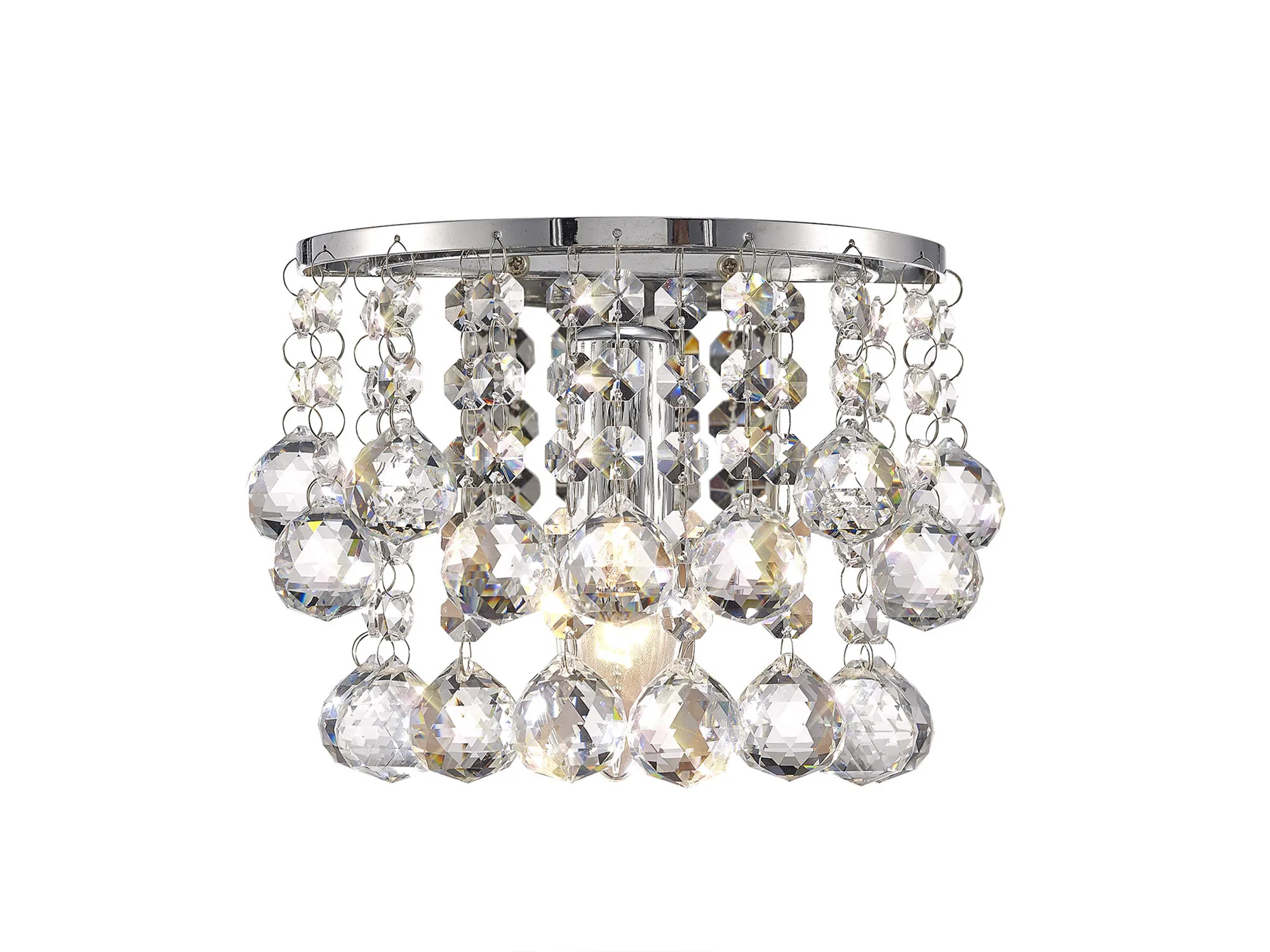 Acton Crystal Wall Lights Deco Flush Wall Lights